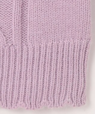 ANY KIDS リボン ケーブル ニット ラベンダー