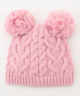 ANY KIDS ぽんぽんつきニット帽 ピンク