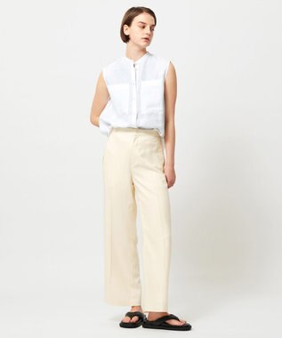 BEIGE， BASILE / バンドカラーシャツ White