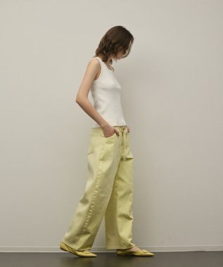 GRACE CONTINENTAL コンビドロストデニムパンツ イエロー