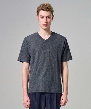 JOSEPH HOMME 【新色追加】メランジクロスジャージー　Vネックカットソー ネイビー系