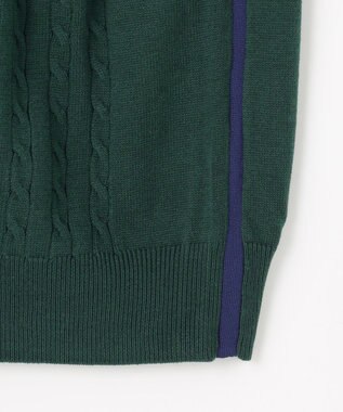 23区GOLF 【MEN】ウールブレンド カラーニット ラウンドから普段のお出かけや、お散歩まで◎ ダークグリーン系