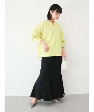 Green Parks キーネックダンボールプルオーバー Yellow