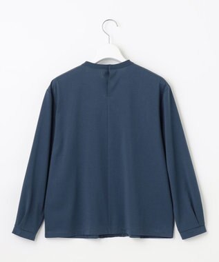 J.PRESS LADIES 【吸水速乾】プレーティングジャージー タックディティール カットソー ダルブルー系