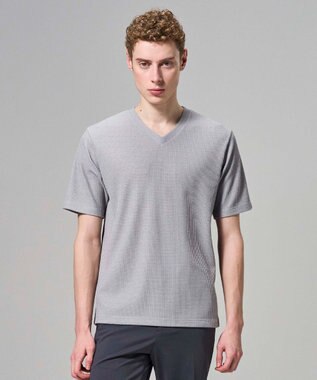 JOSEPH HOMME 【新色追加】メランジクロスジャージー　Vネックカットソー ライトグレー系