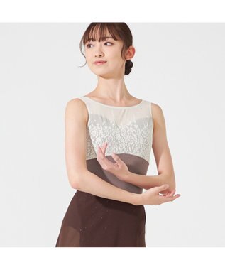 Chacott ◎【Nela ライン】ノースリーブレオタード ココアブラウン