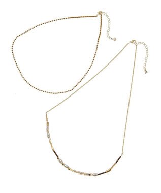 Green Parks ｅｖｅｒｙ　ｗａｌｋ．２点セットビーズＭＩＸネックレス Gold