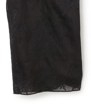 UNFILO L 【ウエストゴム】ボタニカル エンブロイダリー パンツ ブラック