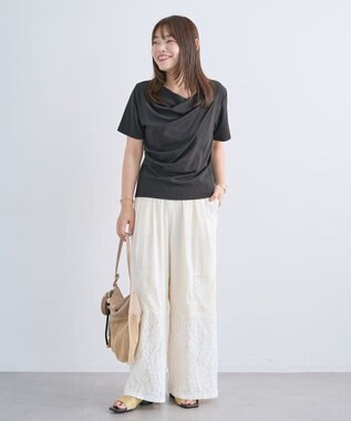 Green Parks ５分袖ドレーププルオーバー Black