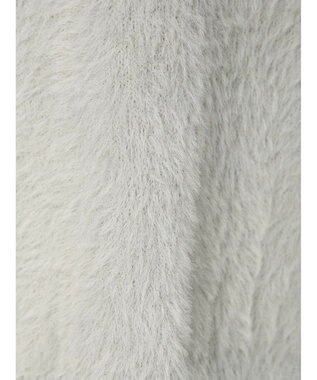 earth music&ecology ミニシャギーパールボタンカーディガン Light Gray