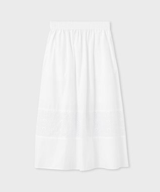 Paul Smith 【洗える】コットン エンブロイダリー スカート ホワイト