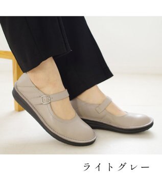 Pointer 本革 超軽量カジュアルシューズ ライトグレー