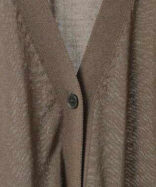 YECCA VECCA シアーニットロング丈カーディガン Dark Beige