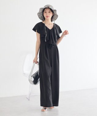 earth music&ecology ラッフルサロペット Black