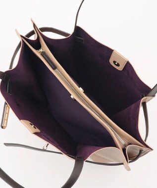 LA BAGAGERIE コンビカラーA4トートバッグ グレージュ