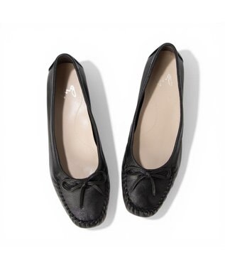 ing <ing>リボンモカシンシューズ ブラック