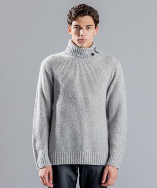 JOSEPH HOMME エクストラファインブークレ　タートルネックニット ライトグレー系