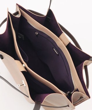 LA BAGAGERIE コンビカラーA4トートバッグ グレージュ