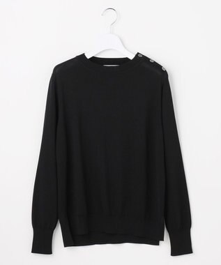 J.PRESS LADIES SILKY WOOL クルーネック ニット ブラック系