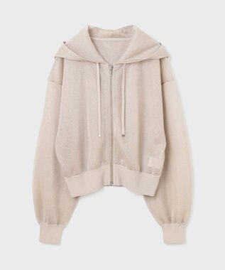 GRACE CONTINENTAL シアーニットパーカー ベージュ