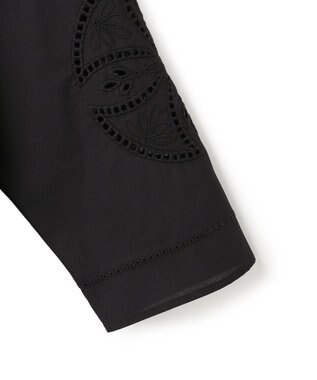 UNFILO L エンブロイダリー ブラウス ブラック