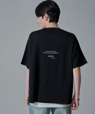 WEGO 【2点SET】アクセ付きフォトグラフィックT（SS） ブラック