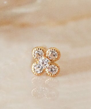 Phoebe 【K10】フラワービジューピアス(片耳)/お花/BOXつき　ゴールド ゴールド