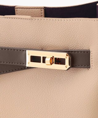 LA BAGAGERIE コンビカラーA4トートバッグ グレージュ