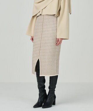 ツイードニットスカート