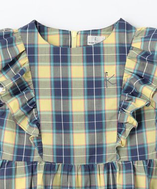 組曲 KIDS 【110-140㎝】チェックフリル ワンピース イエロー系5