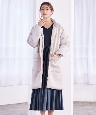 Tiaclasse 【洗える】レース編みニットフレアワンピース ネイビー