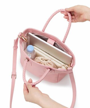 TOPKAPI 【ドラマ着用】【TREASURE TOPKAPI】シュリンクレザー メッシュハンドル ショルダー付き ミニ トート バッグ ピンク