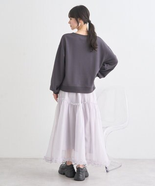 earth music&ecology ローズ×ロゴグラフィックスウェット Charcoal Gray