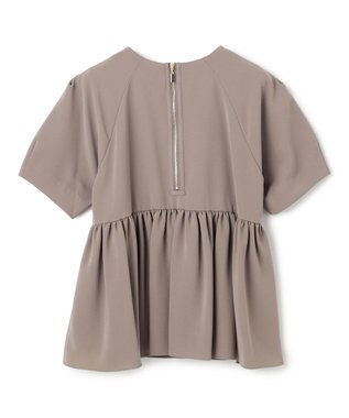 BEIGE， 【洗える】ACHILLEA / ペプラムバックファスナーブラウス Mocha