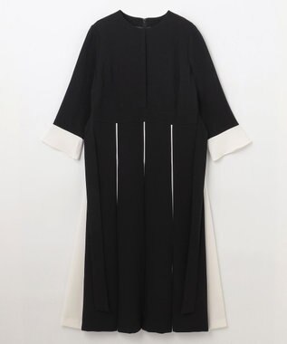GRACE CONTINENTAL バイカラーラインドレス ブラック