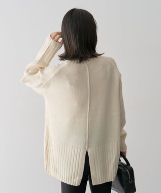 Green Parks 洗えるモックネックニットプルオーバー Light Beige