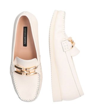 Bridget Birkin 【PARADIS COULEUR】メタルビットレザーモカシン オフホワイト