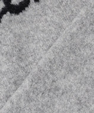 UNFILO ふわふわニット ロゴジャガード グレー×ブラックロゴ