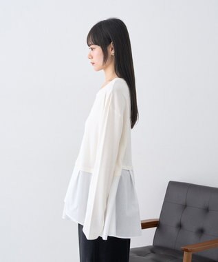 earth music&ecology 【吸湿発熱】あったかフェミニンインナー（シャツヘム） Off White