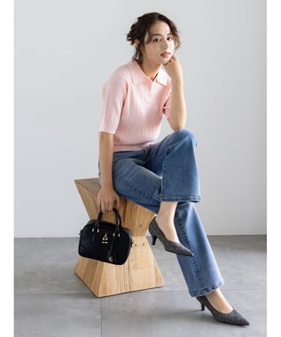 Te chichi ミニケーブルポロニット ピンク