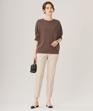 自由区 【接触冷感・UVカット・吸水速乾】シェルタリングオックステーパード パンツ シャンブレーベージュ