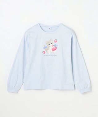 ANY KIDS 【Strawberry Collection】アートプリント 長袖Tシャツ サックスブルー