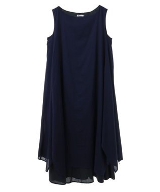 CRAFT STANDARD BOUTIQUE インド綿混フレアワンピース Navy