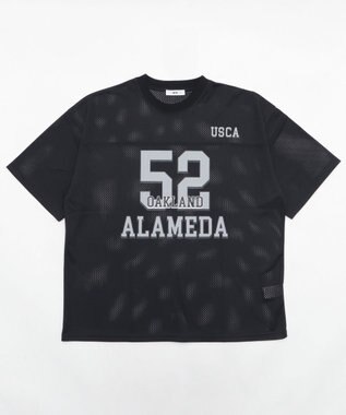 WEGO 【ユニセックス着用ITEM/MLサイズ展開】メッシュナンバリンググラフィックT（SS） ブラック