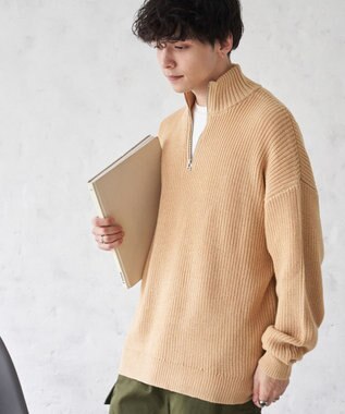 WEGO オーバーフィットハーフジッププルオーバー イエロー