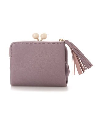 UNBILLION ペルケ perche / アクリル玉がま口2つ折り財布 ラベンダー