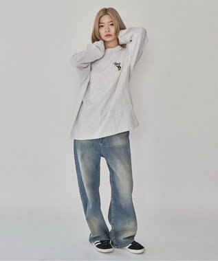 WEGO 【ユニセックス着用ITEM】別注BENDAVISワンポイントT（LS） アッシュグレー