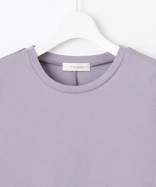 Feroux 【洗える】チュールキャミレイヤード カットソー ワンピース サックスブルー系