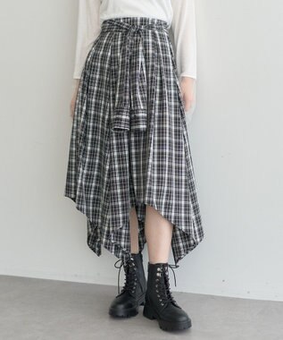 earth music&ecology イレヘムチェックシャツスカート
