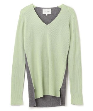 BEIGE， LA MONNAIE / Vネックニット Sage×M.Gray